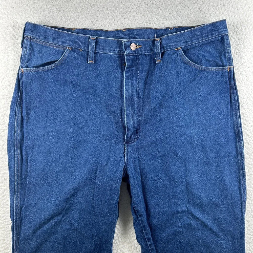 Vintage Wrangler Jeans Mens 42x36 Bootcut Cowboy Scovill Zipper USA 82611NV 70s
